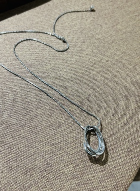 2025新款简约百搭休闲几何项链个性冷淡风可抽拉气质长款毛衣链女