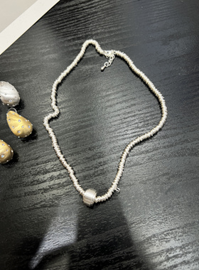 水滴港风气质冷淡风耳钉个性设计感时尚潮流磨砂耳环碎银几两项链