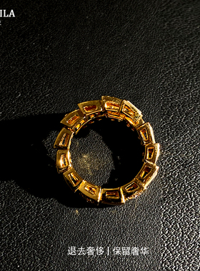 时尚白蛇骨戒指气质百搭个性轻奢