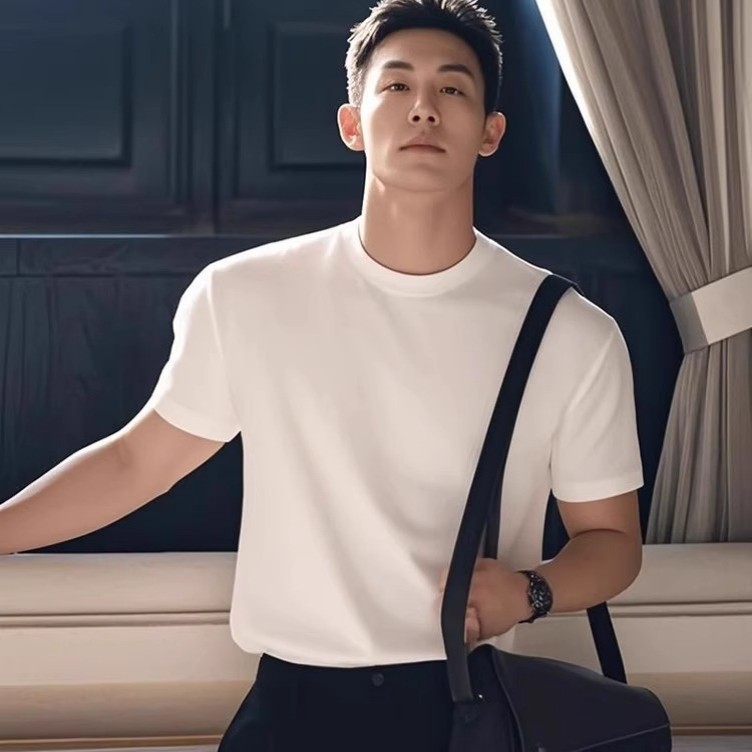 成熟稳重男装收袖口t恤夏季美式健身短袖显肌肉正肩修身棉半截袖,淘宝优惠券,粉丝福利购,淘宝优惠卷