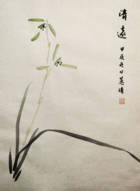 纯手绘水墨画兰花国画书画字画收藏装饰名家字画