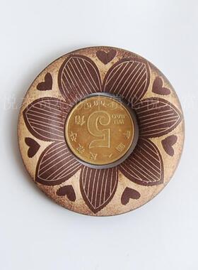 diy饰品配件材料激光雕花木制圆环爱心太阳花5cm吊坠耳环项链配件