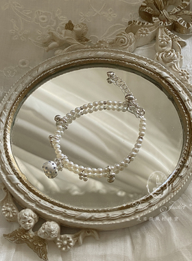 小钱袋925纯银珍珠手链原创小众