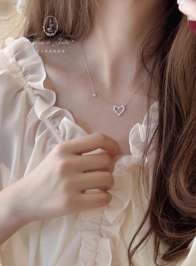 千金之心巨美925纯银爱心项链