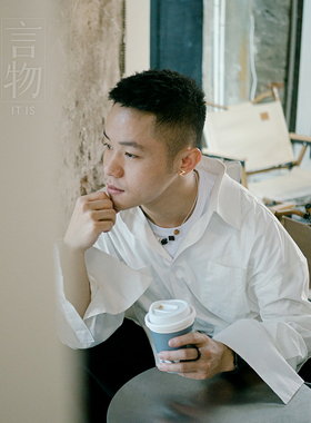 言物纯银檀木几何男女设计ins