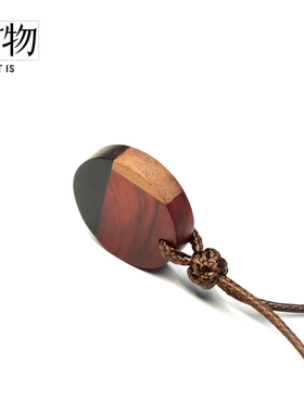 言物同心结小叶紫檀金丝百搭吊坠
