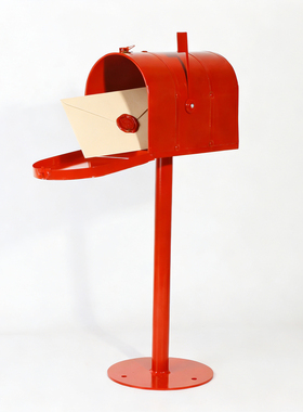 欧式复古铁艺带锁防雨信报箱模型