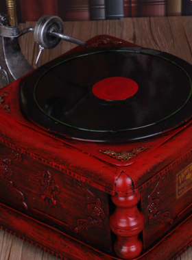 仿古风黑胶唱机创意欧式橱窗摆件