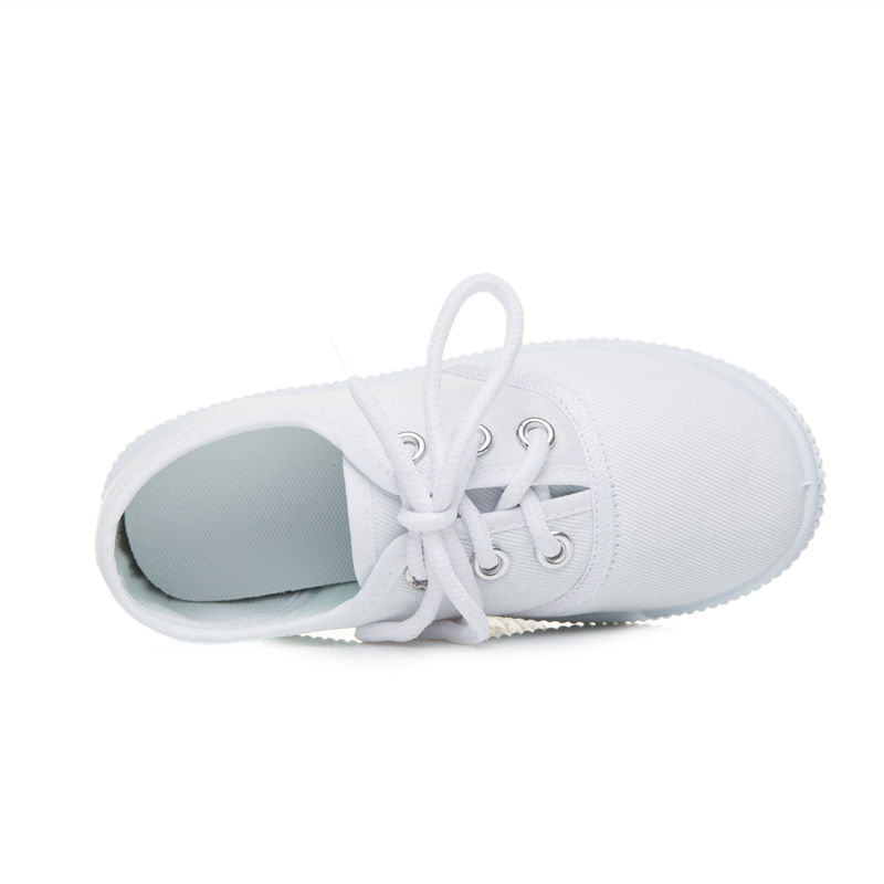 儿童小白鞋白布鞋学生鞋幼儿园男童女童室内宝宝帆布鞋白色运动鞋 - 图3