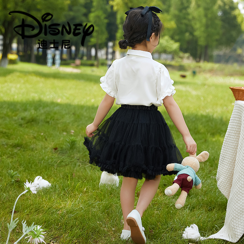 Disney/迪士尼女童jk制服裙子夏季小学生连衣裙儿童装学院风套装 - 图1