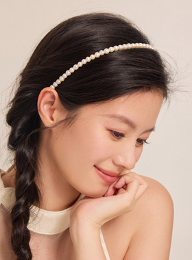 奇美拉高级感淡水珍珠发箍女
