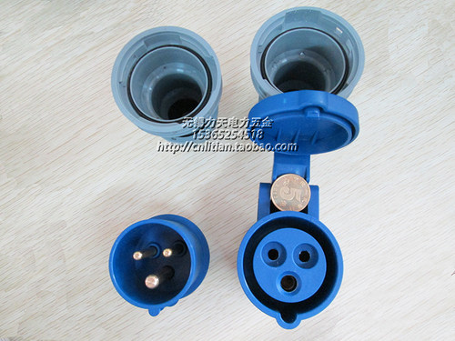 舞美防水航空插头插座工业连接器插头3芯16A公母套装220V 2P+E 6H - 图2