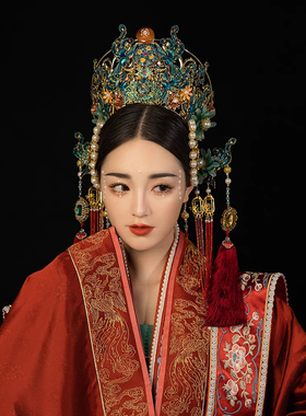 汉服凤冠头饰奢华明制新娘头饰婚嫁发冠新款中式婚礼皇后大婚出租