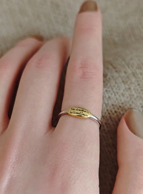 S925纯银字母戒指素圈开口戒指可调节 渴望爱