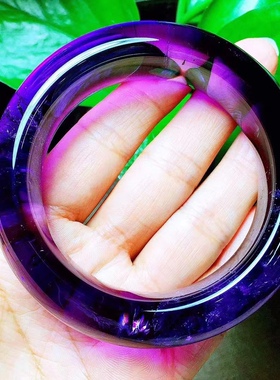 天然紫水晶手镯紫晶加宽手镯（内径：55.5mm）尺寸宽21mm，厚13mm