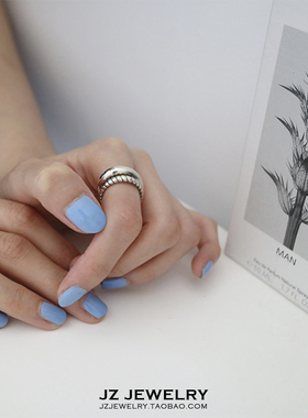 JZ纯银双层简约开口戒指