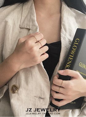 jzring欧美简约ins风女几何指环