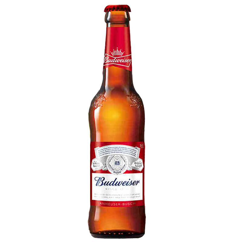 Budweiser/百威瓶装啤酒美式拉格经典醇正330ml*24整箱纯生易拉罐