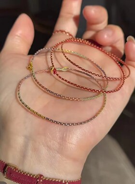 正品 18K金珠芝麻珠超小迷你珠蜡线戒指手绳编绳配件 18k 金配珠