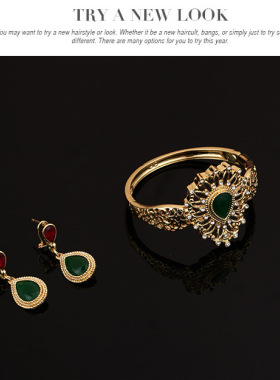 首饰项链超闪镀金镶钻四件套