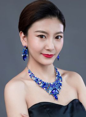 首饰时尚奢华水晶晚礼服夸张项链