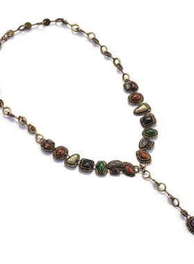 欧美复古做旧几何拼接耳坠