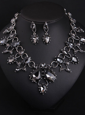 衣服配饰欧美锁骨项链夸张复古女