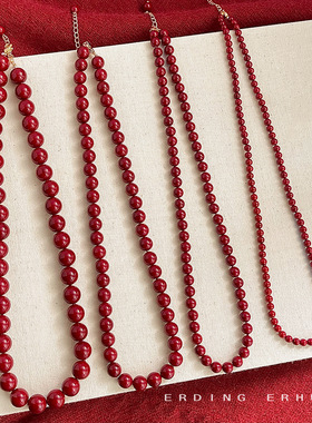 玻璃珍珠安可拉红年网红项链毛衣链文艺复古时尚颈链