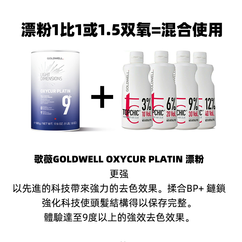 进口GOLDWELL歌薇无尘漂粉500G染浅微漂发退白褪色需另购买双氧用 - 图1