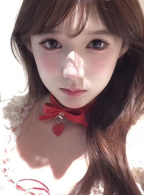 性感爱心红色蝴蝶结项圈女