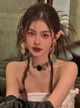 新中式复古夸张新娘项链小众