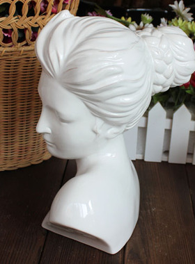 欧式风做旧半身像陶瓷摄影摆件