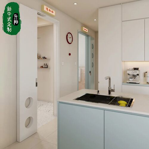 洞洞门PD折叠门推拉门无轨平移门隐藏隐形门小户型对开门平开pd门 - 图3