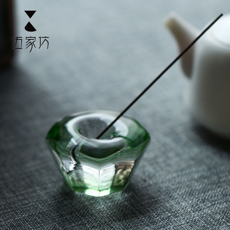 伍家坊八边香插手工水晶玻璃茶道零配茶桌家用简约摆件个性小物件-图2