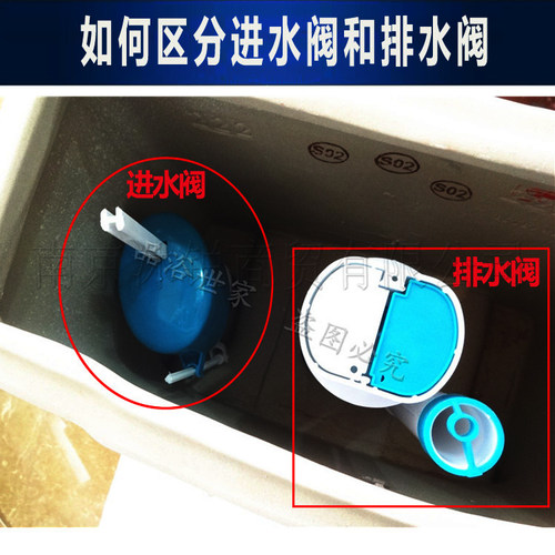 马桶水箱配件通用进水阀老式连体座便器排水阀双按钮浮球冲水箱 - 图0