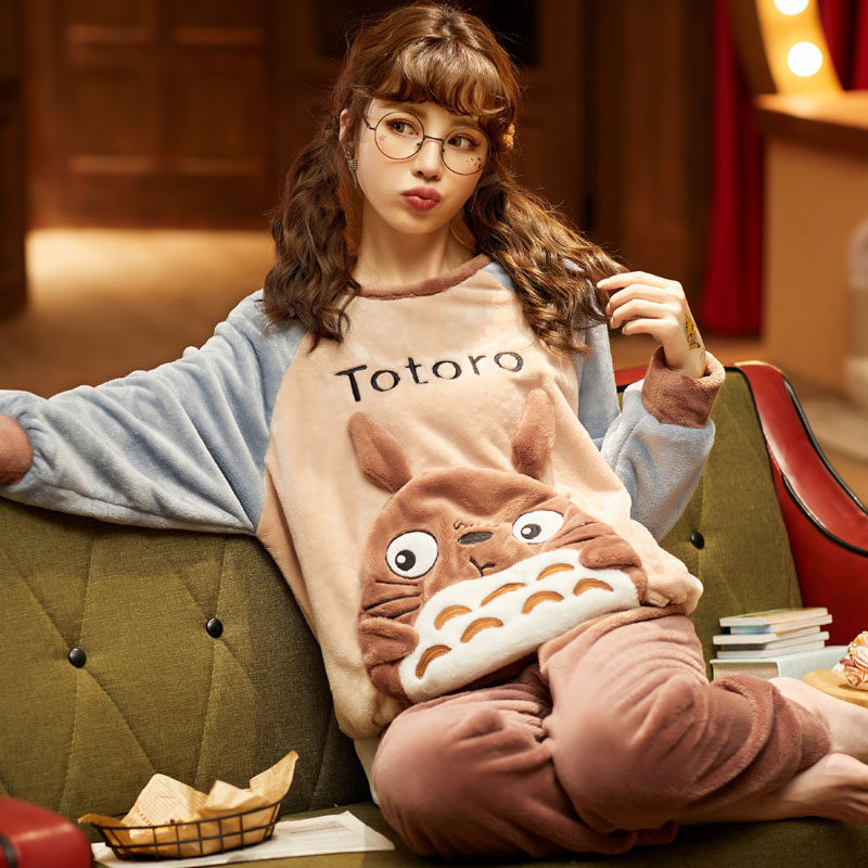 特大码冬季加厚法兰绒胖MM女士卡通睡衣加大加肥200斤珊瑚绒套装3,淘宝优惠券,粉丝福利购,淘宝优惠卷