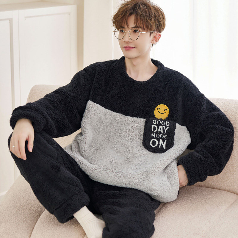 男士睡衣冬季加绒加厚青少年卡通法兰绒加肥大码珊瑚绒宽松家居服,淘宝优惠券,粉丝福利购,淘宝优惠卷