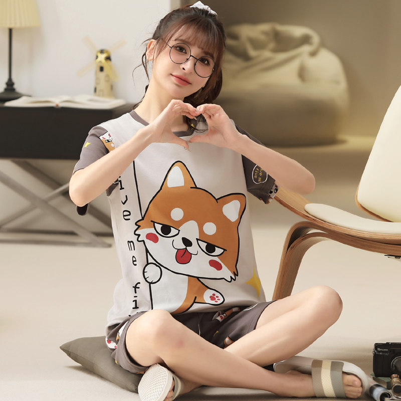 睡衣女夏短袖纯棉胖MM加肥大码200斤全棉宽松卡通家居服显瘦套装3,淘宝优惠券,粉丝福利购,淘宝优惠卷