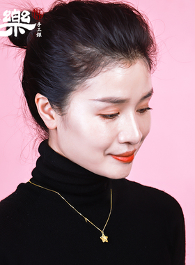 925纯银镂空金色星星套链