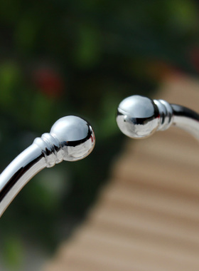 足银999光面开口蒜头手镯