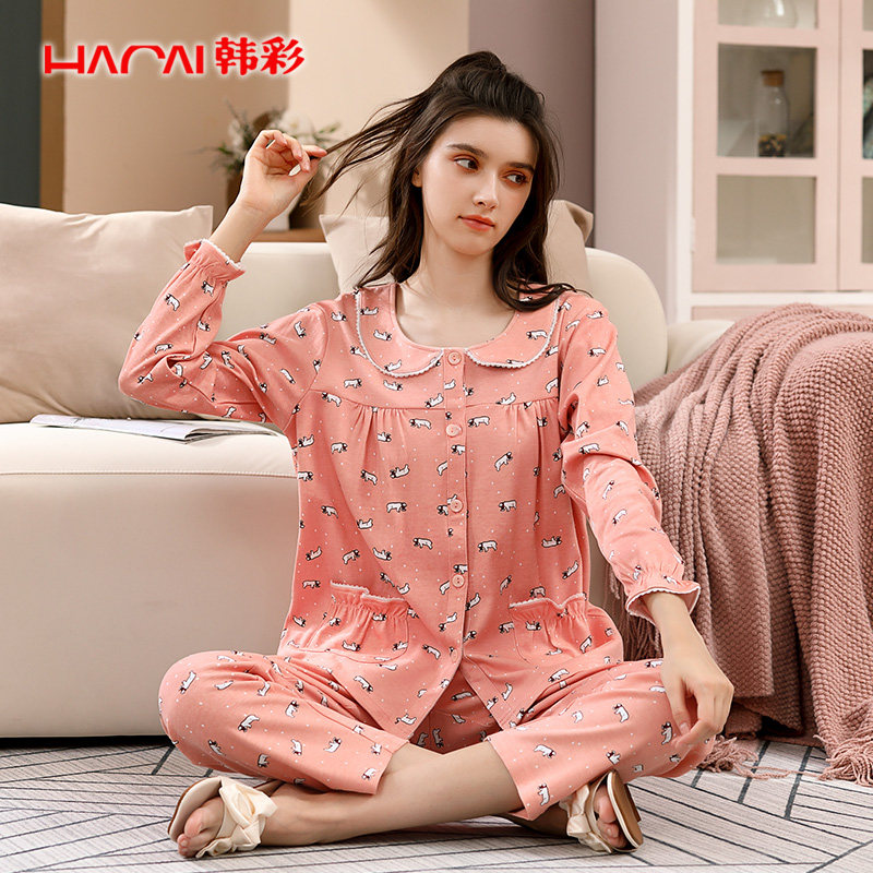 2025年新款春秋季睡衣女秋冬纯棉长袖长裤可爱女士韩版家居服套装