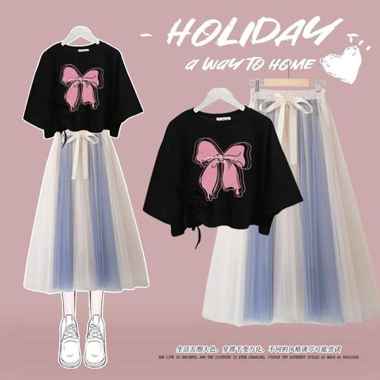 Big Children's New Summer Bow Short-Sleeve T-Shirt