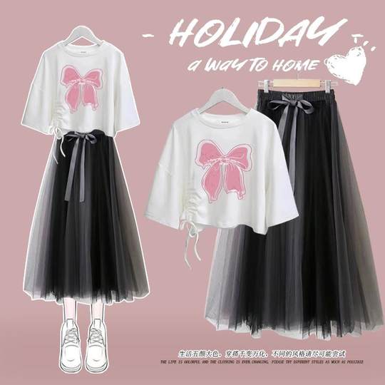 Big Children's New Summer Bow Short-Sleeve T-Shirt