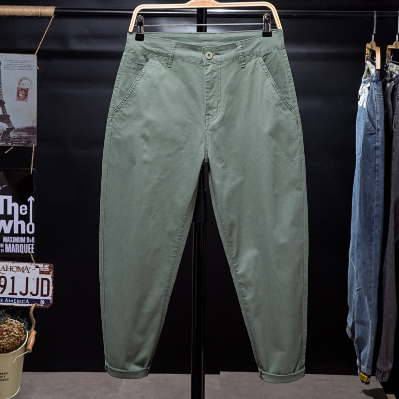 九分裤男士春夏季大码宽松小脚潮牌胖子弹力纯色休闲裤子男哈伦裤,淘宝优惠券,粉丝福利购,淘宝优惠卷