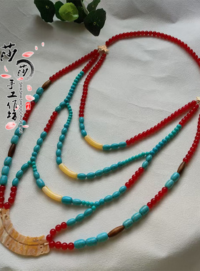 秦汉古风宿命复原璎珞仿玉璜汉服配饰多层项链魏晋古装古典颈饰品