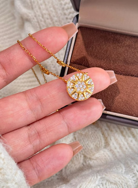 八芒星沙金吊装罗盘项链