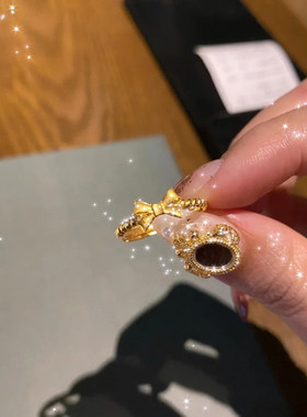 女性蝴蝶结戒指越南沙金