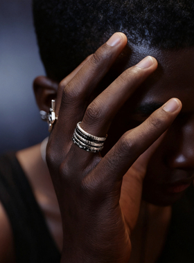 YURITAN十字星芒可调叠戴戒指