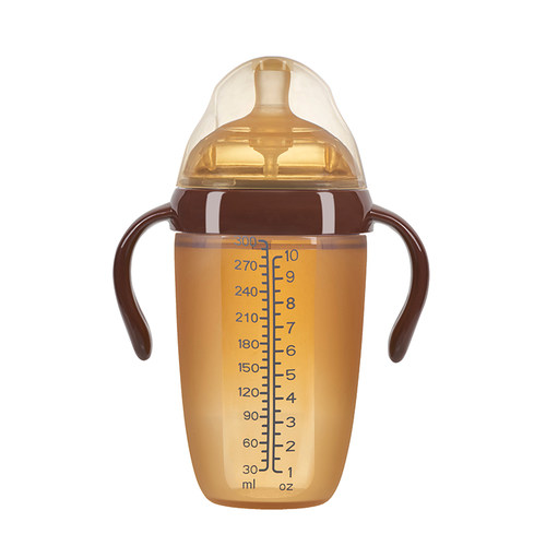 婴儿仿母乳宽口径硅胶奶瓶全软防摔防胀气宝宝1-3岁断奶神器300ml - 图2