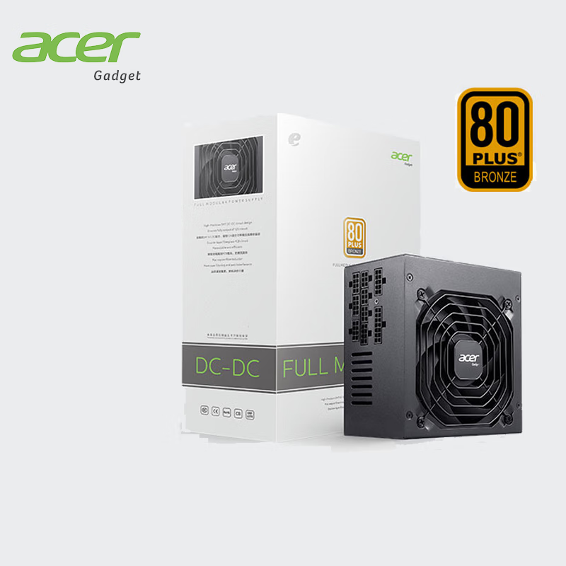 Acer宏碁AC550 AC650 AC750铜牌全模组1000W 台式电脑电源白色ATX - 图0